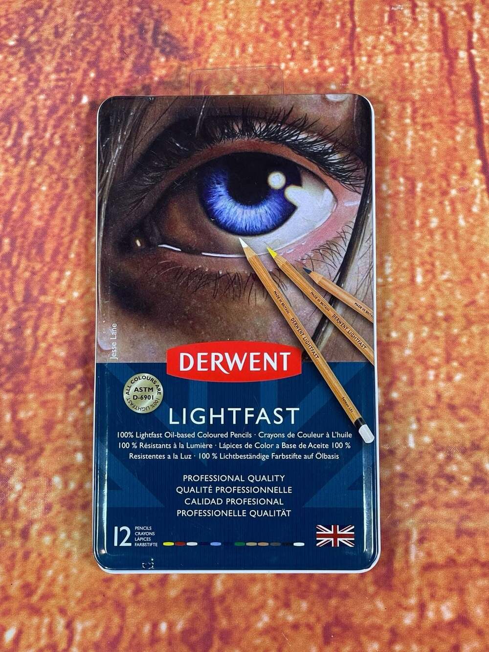 Derwent Lightfast Oil-Based Coloured Pencils 12 Count Tin Set